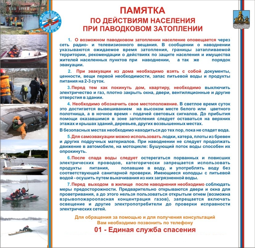 Памятка затопление